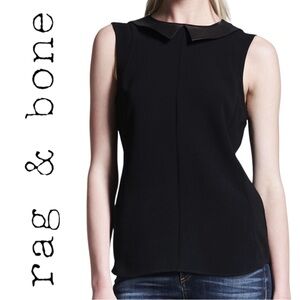 NWOT Astrid Leather Collar Top